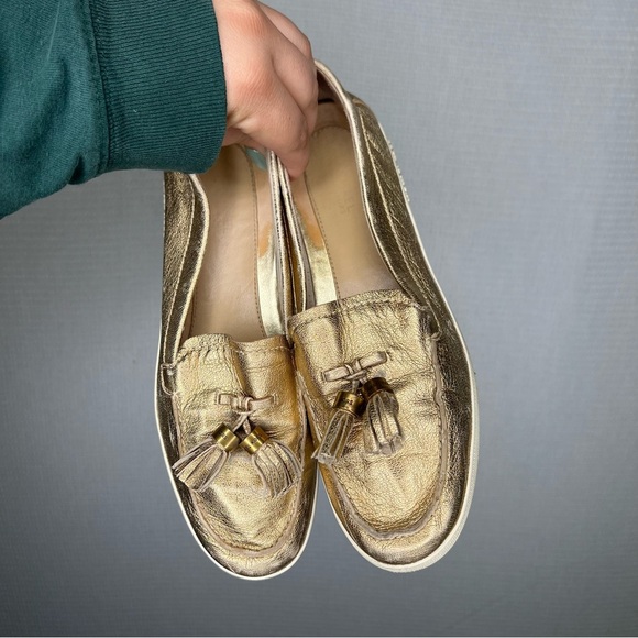Michael Kors Gold Tassel Loafers - Picture 2 of 7